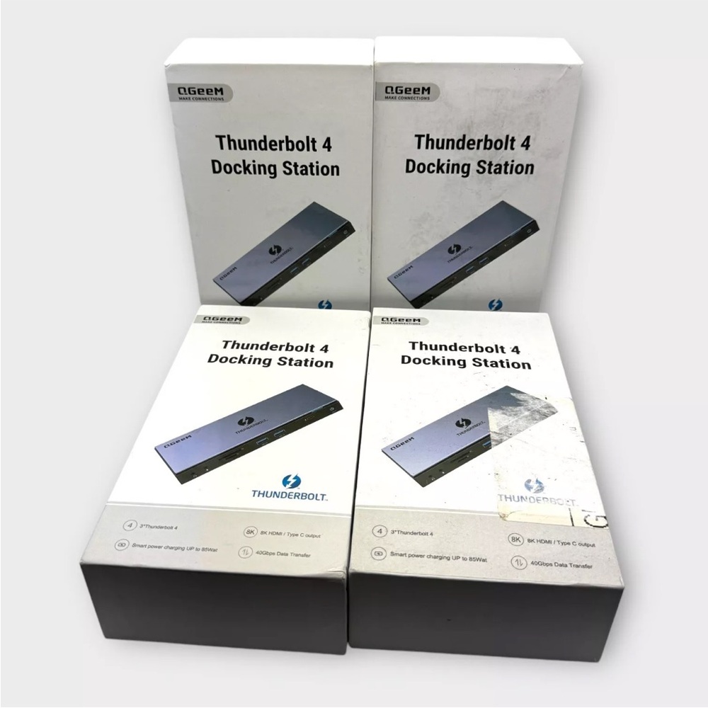 QGeeM 15 in 1 USB C Thunderbolt 4 Docking Station Lot Of 4 Used & Open box Mix